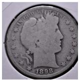 1898 S BARBER HALF DOLLAR G