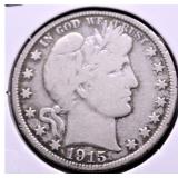 1915 BARBER HALF DOLLAR G RARE DATE