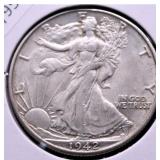 1942 D CHOICE BU WALKING HALF DOLLAR