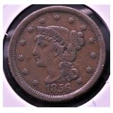 1856 LARGE CENT VF