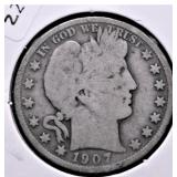 1907 BARBER HALF DOLLAR G
