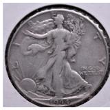 1944 WALKING HALF DOLLAR VF