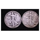 TWO WALKING HALF DOLLARS