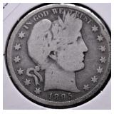 1895 S BARBER HALF DOLLAR VG