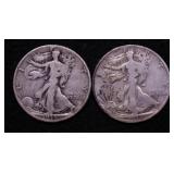 TWO WALKING HALF DOLLARS