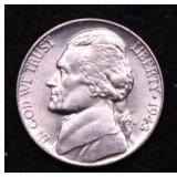 1943 P SILVER NICKEL AU