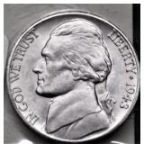 1943 S SILVER WAR NICKEL  CH BU