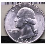 1947 D CH BU WASHINGTON QUARTER