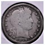 1894 BARBER QUARTER G