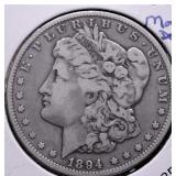 1894 O MORGAN DOLLAR VF
