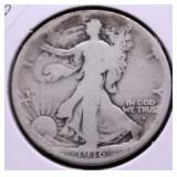 1916 S WALKING HALF DOLLAR VG