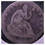 1853 SEATED HALF DOLLAR AG