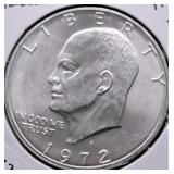 1972 S SILVER IKE DOLLAR GEM