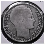 1933 FRANCE SILVER 20 FRANCS