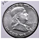 1963 CH BU FRANKLIN HALF DOLLAR