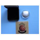 PROOF BASKETBALL SILVER DOLLAR W BOX PAPERS