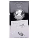 2019 PROOF SILVER EAGLE W BOX PAPERS