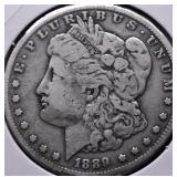 1889 S MORGAN DOLLAR  F