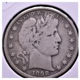 1898 BARBER HALF DOLLAR  VG