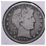 1899 BARBER HALF DOLLAR  VG