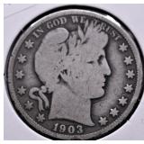 1903 BARBER HALF DOLLAR VG