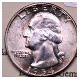 GEM BU 1954 WASHINGTON QUARTER