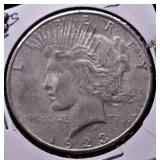 1923 S PEACE DOLLAR  AU