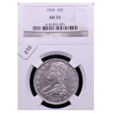 1838 BUST HALF DOLLAR NGC AU55