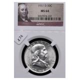 1957 D NGC MS64 FRANKLIN HALF DOLLAR