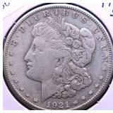 1921 S MORGAN DOLLAR VF