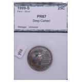 1999 S PCI PF67 DC QUARTER