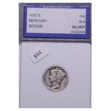 1935 S IGS G4 MERCURY DIME