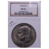 1974 D NGC MS65 IKE DOLLAR