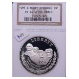 1991 S NGC PF69UC MT RUSHMORE SILVER DOLLAR