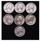 7 SILVER QUARTERS