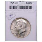 1967 ANAX MS63 KENNEDY HALF DOLLAR