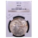 1887 NGC MS62 MORGAN DOLLAR