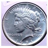 1921 PEACE DOLLAR AU DETAILS