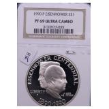 1990 NGC PF69UC EISENHOWER SILVER DOLLAR