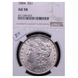 1884 NGC AU 58 MORGAN DOLLAR