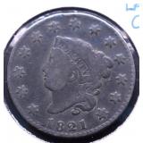 1821 LARGE CENT VG