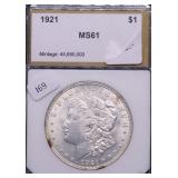 1921 PCI MS61 MORGAN DOLLAR