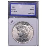 1922 IGS MS63 PEACE DOLLAR