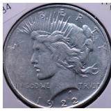 1922 D PEACE DOLLAR XF