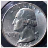 1942 D WASHINGTON QUARTER CHOICE BU