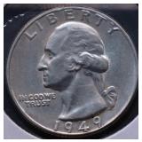 1949 WASHINGTON QUARTER CHOICE BU