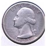 1932 D WASHINGTON QUARTER VG