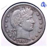 1902 S BARBER QUARTER XF