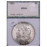 1921 PCI MS64 MORGAN DOLLAR