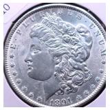 1891 MORGAN DOLLAR XF